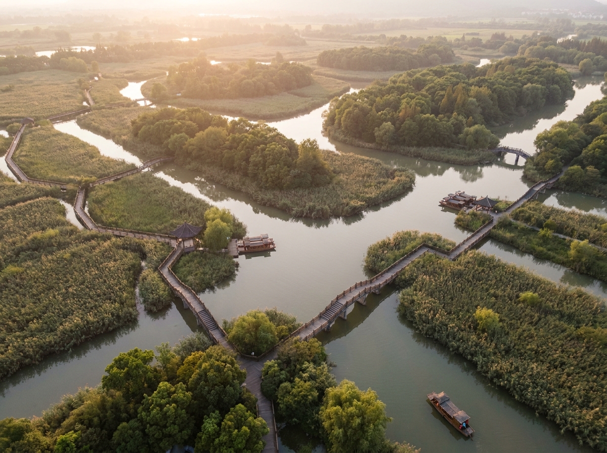 Xixi Wetland aerial view